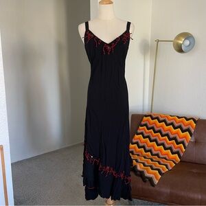 Vintage 1990s Y2K Tropical Tantrum Retro Beaded Fringe Dress